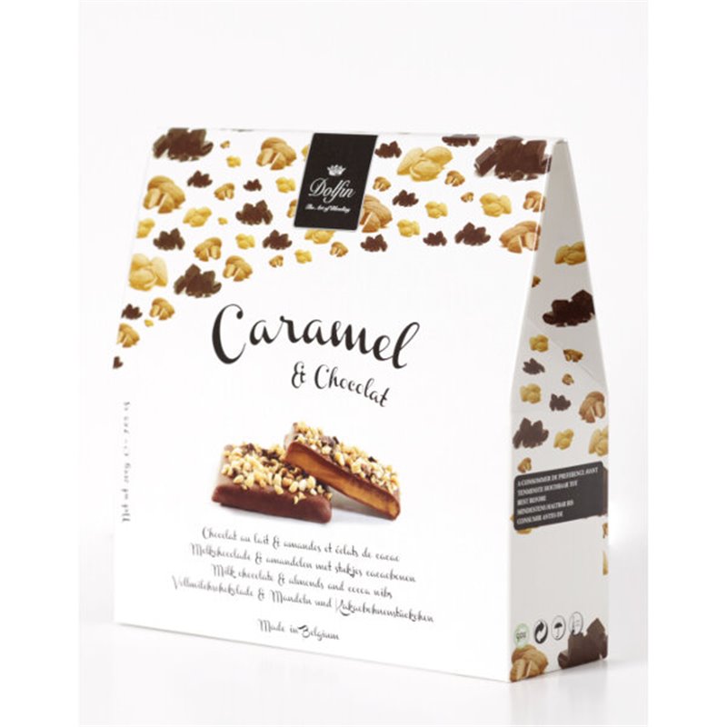 Amandelen met chocolade en caramel 200g