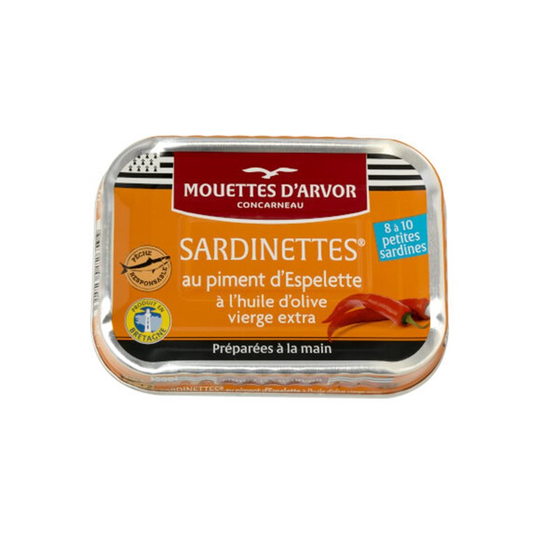 Sardinettes Espelette & Huile d'olive 100g