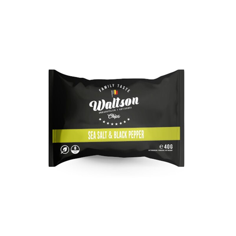 Zwarte peper & zeezout chips 40g