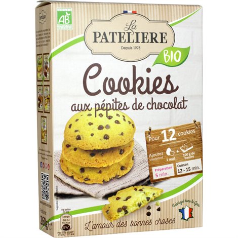  Préparation  pour cookies aux pépites de chocolat noir BIO 260g