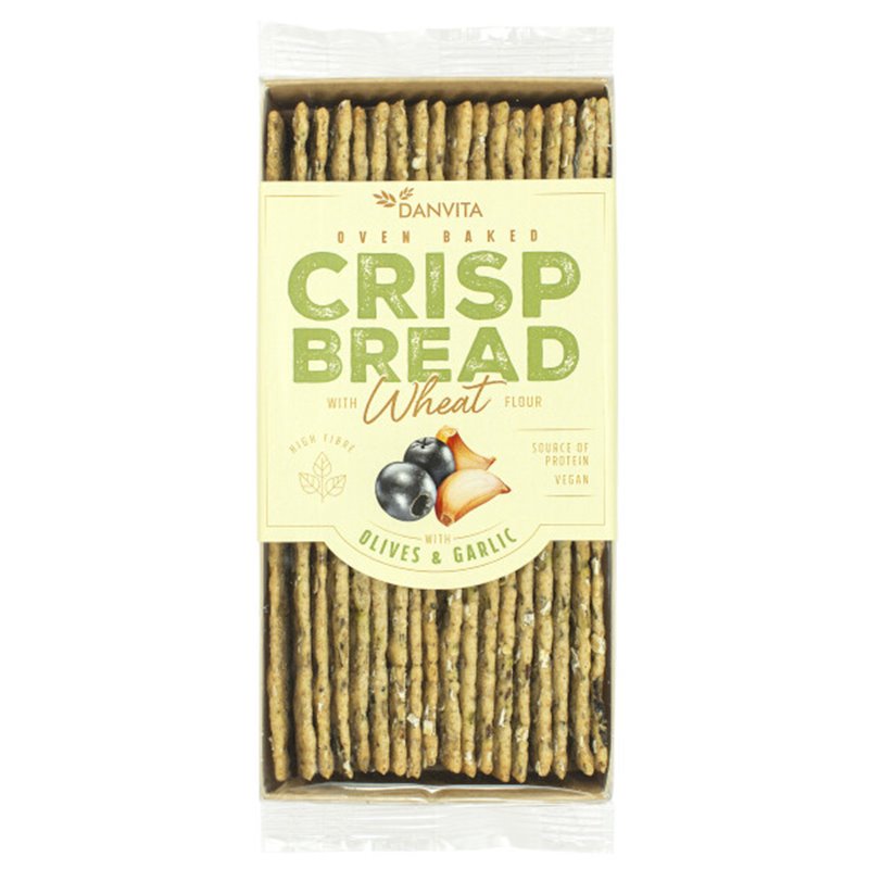 Crispbread met olijven & look (vegan) 130g