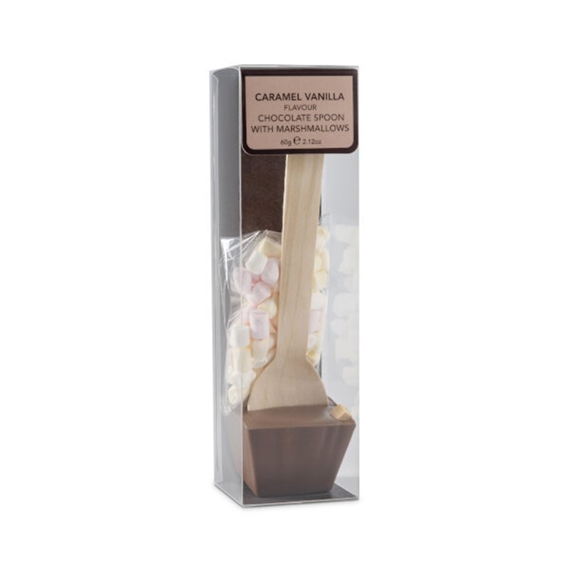 Warme caramel vanille chocolade lepel met marshmallows 60g