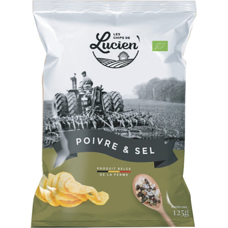 Belgische chips peper & zout 125g