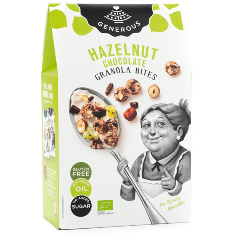 Hazelnoten & Chocolade Granola Bites Bio (glutenvrij) 300g