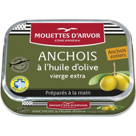 Anchois entiers à l'huile d'Olive 100g