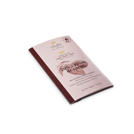 Pure chocolade met cacaobonen 70g