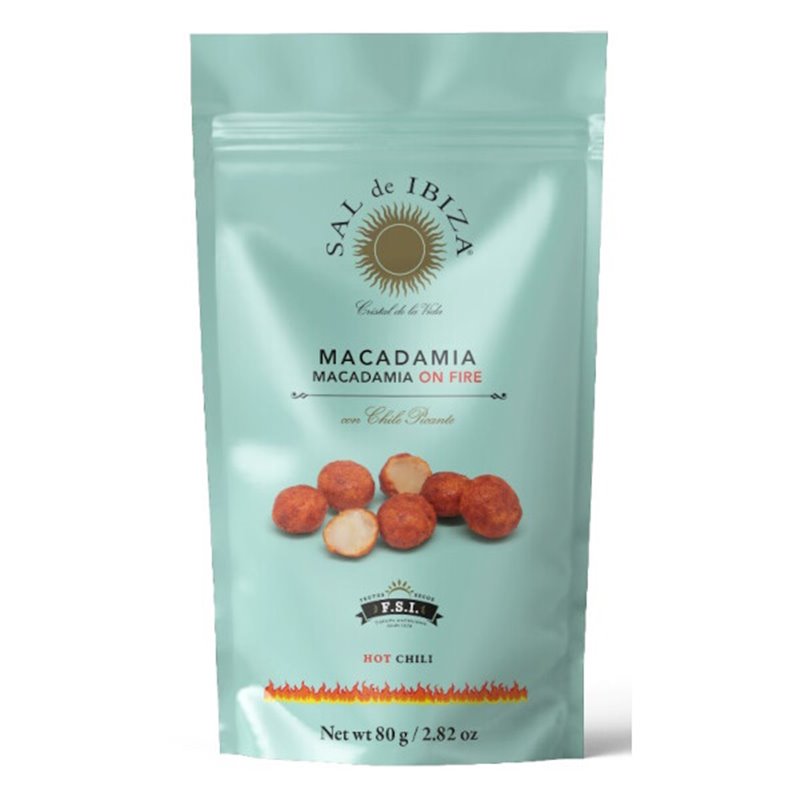 Noix macadamia à la fleur de sel d'Ibiza & chilli 80g