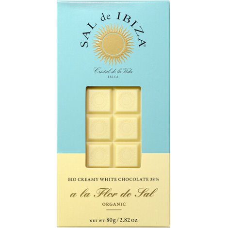 Chocolat BIO blanc crémeux à la fleur de sel 80g