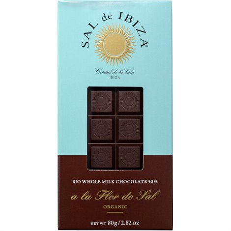 Chocolat BIO au lait entier à la fleur de sel 80g