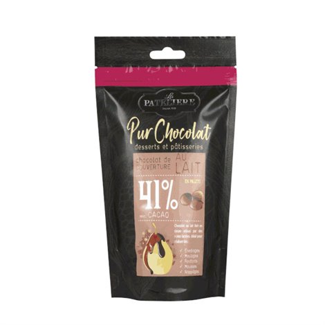 Palets de chocolat de couverture au lait 41% 200g