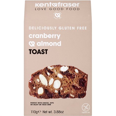 Toast met veenbes en amandelen  (glutenvrij) 110g