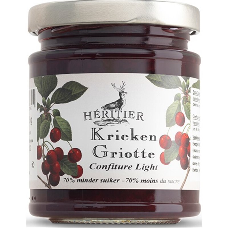 Confiture de cerises à faible teneur en sucre 215g