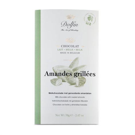 Melkchocolade met gegrilde amandelen 70g*