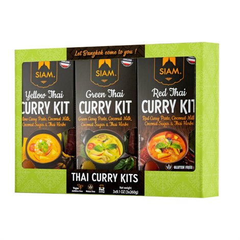 Trio-pack curry cooking set (Green-Red-Yellow) 3x260g