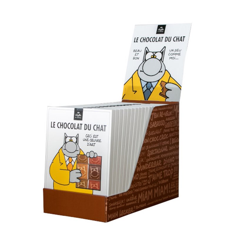 BIO & Fairtrade melkchocolade vierkantjes LE CHAT 160g