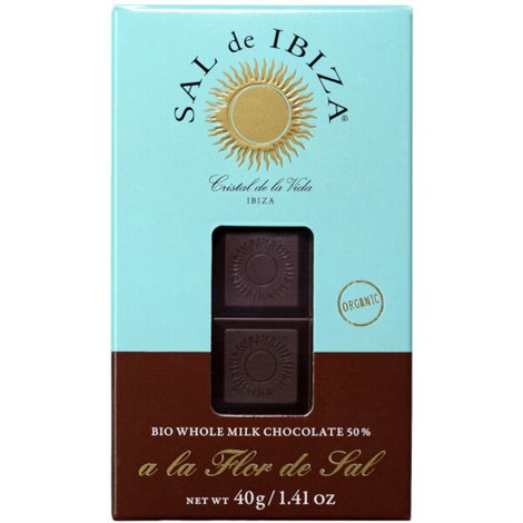 Chocolat BIO au lait entier à la fleur de sel 40g