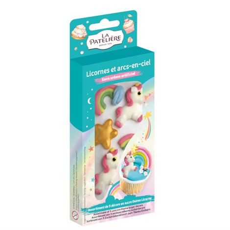 Suikerfiguren eenhoorns en regenbogen 50g