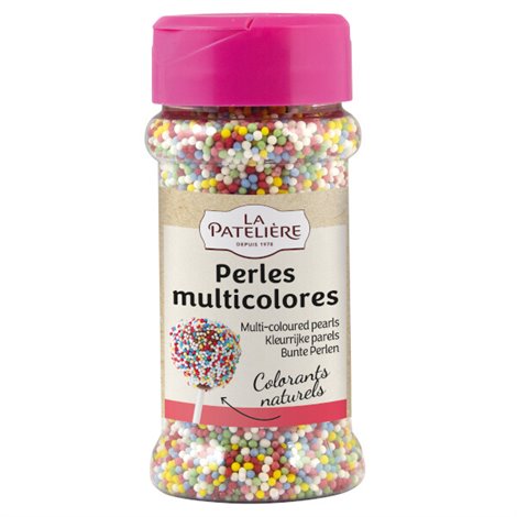  Perles multicolores en sucre colorants naturels 80g