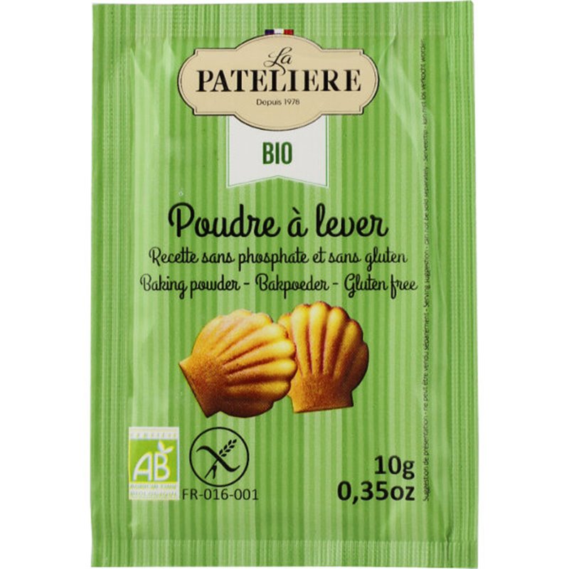  Poudre à lever sans phosphate (sans gluten) BIO 8x10g