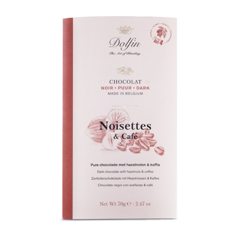 Chocolat noir aux noisettes et café 70g