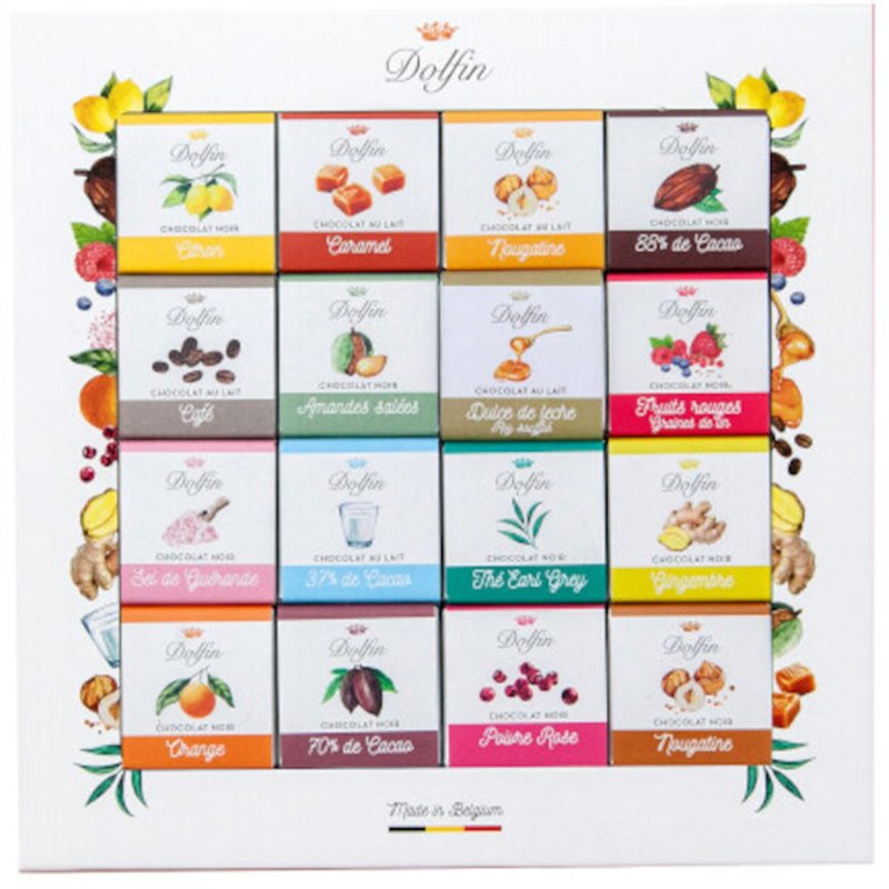 Assortiment van 48 mini chocolade tabletten - GEMENGD 216g