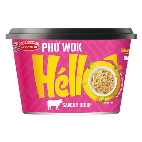 Instant noedels Pho wok rund cup 76g