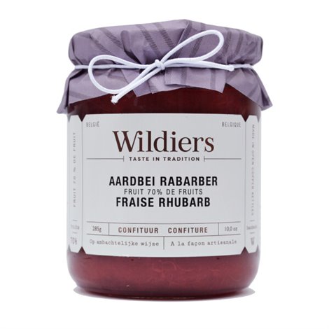 Confiture 70% fruits Fraises rhubarbe 285g